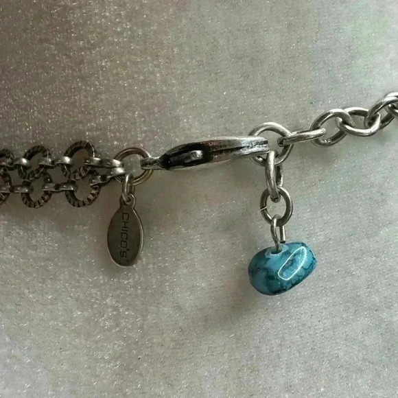 Chicos double layered turquoise and black tassle necklace - Picture 4 of 4